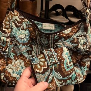 Vera Bradley java blue crossbody puse w/matching wallet. Great condition!